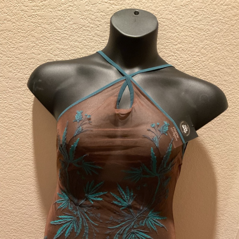 NWT. Thistle and Spire Teal Mesh Bodysuit